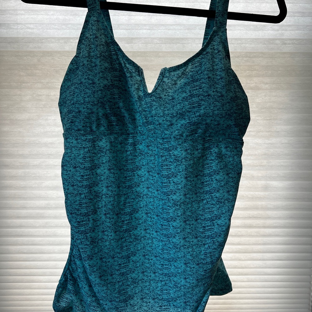 Ladies L Teal Tankini Top